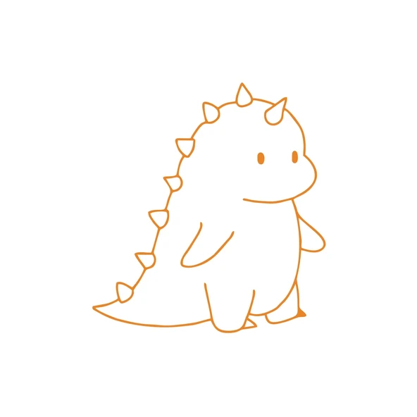 Sevimli Dino Araba Sticker 17x17 Cm Turuncu ürün görseli 1