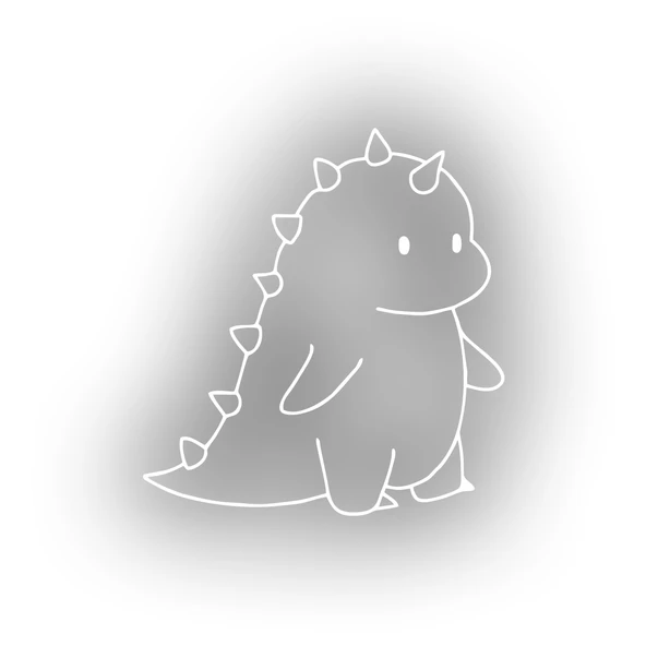 Sevimli Dino Araba Sticker 17x17 Cm Beyaz ürün görseli 1