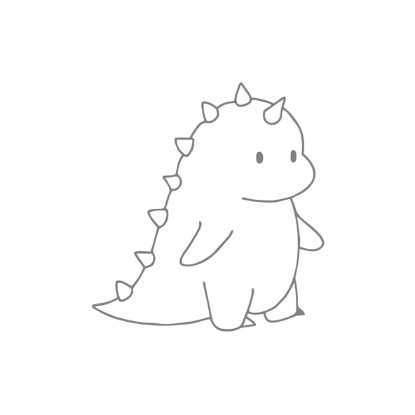 Sevimli Dino Araba Sticker 17x17 Cm Gri ürün görseli 1