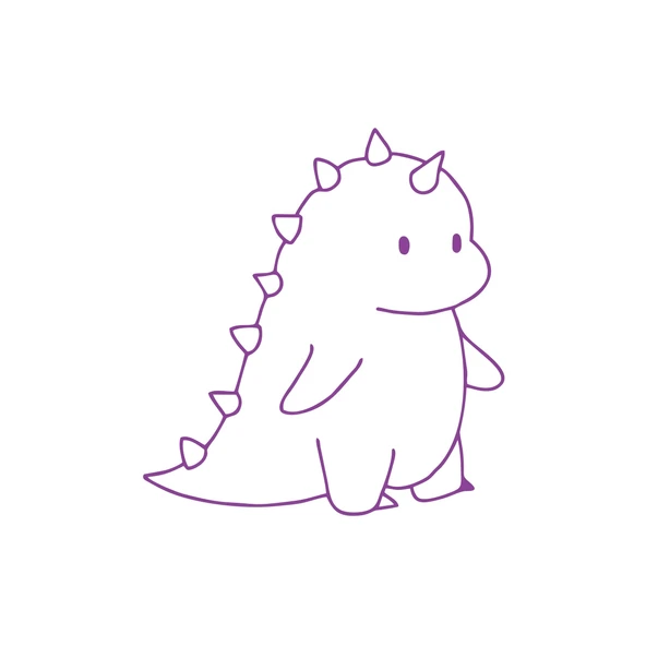 Sevimli Dino Araba Sticker 17x17 Cm Mor ürün görseli 1