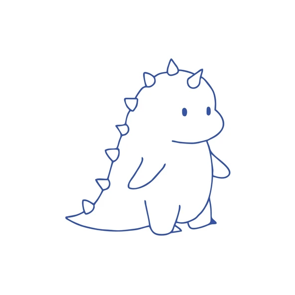 Sevimli Dino Araba Sticker 17x17 Cm Mavi ürün görseli 1