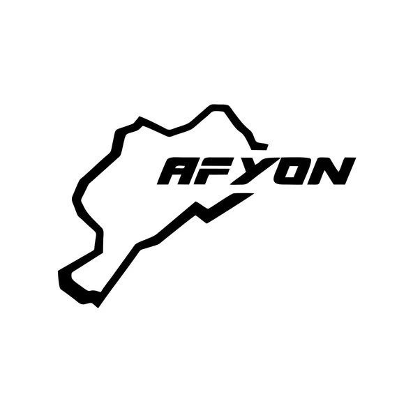 Afyon Harita Araba Sticker 17x17 Cm Siyah ürün görseli 1