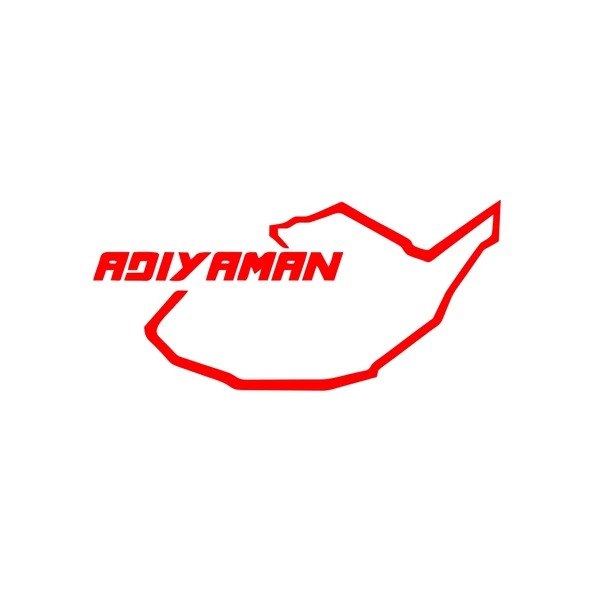 Adıyaman Harita Araba Sticker 17x17 Cm Kırmızı ürün görseli 1