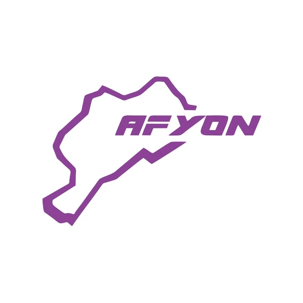 Afyon Harita Araba Sticker 17x17 Cm Mor ürün görseli 1