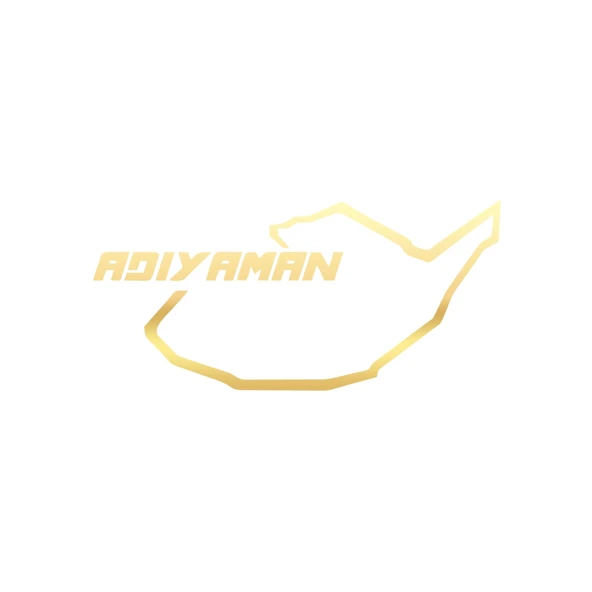 Adıyaman Harita Araba Sticker 17x17 Cm Gold ürün görseli 1