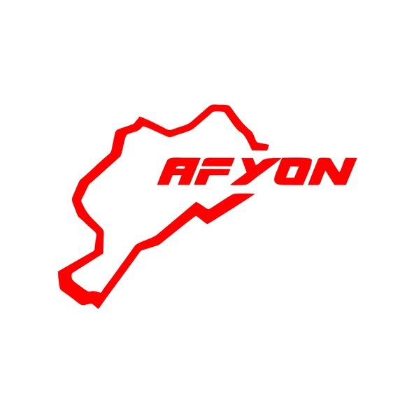 Afyon Harita Araba Sticker 17x17 Cm Kırmızı ürün görseli 1