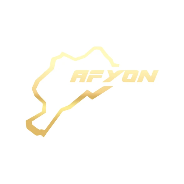 Afyon Harita Araba Sticker 17x17 Cm Gold ürün görseli 1
