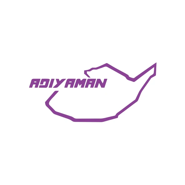 Adıyaman Harita Araba Sticker 17x17 Cm Mor ürün görseli 1