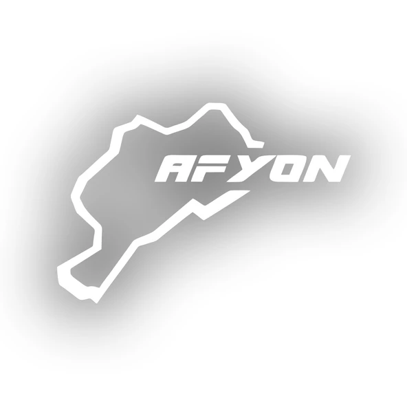 Afyon Harita Araba Sticker 17x17 Cm Beyaz ürün görseli 1
