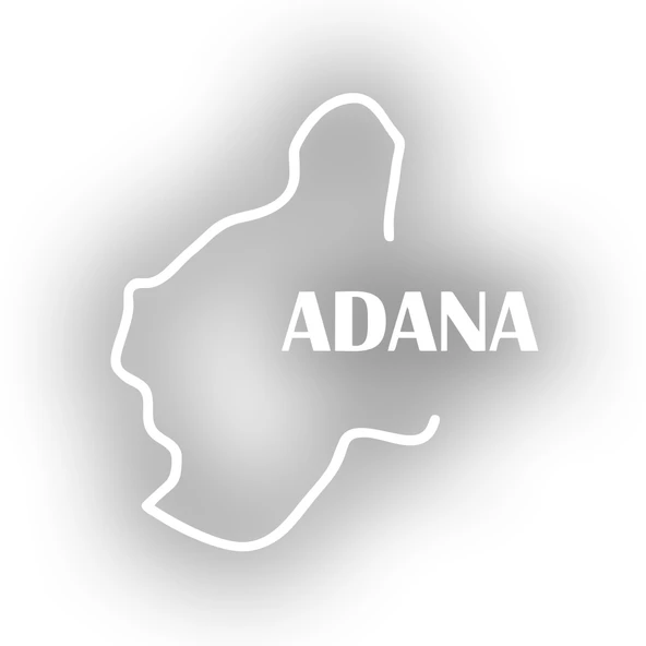 Adana Harita Araba Sticker 17x17 Cm Beyaz ürün görseli 1