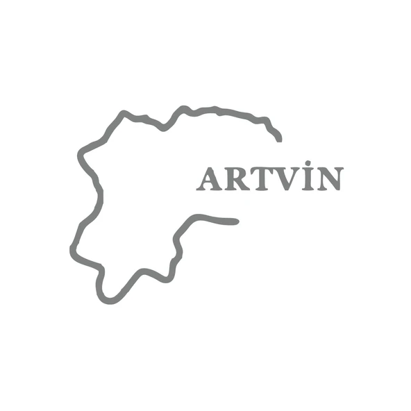 Artvin Harita Araba Sticker 17x17 Cm Gri ürün görseli 1