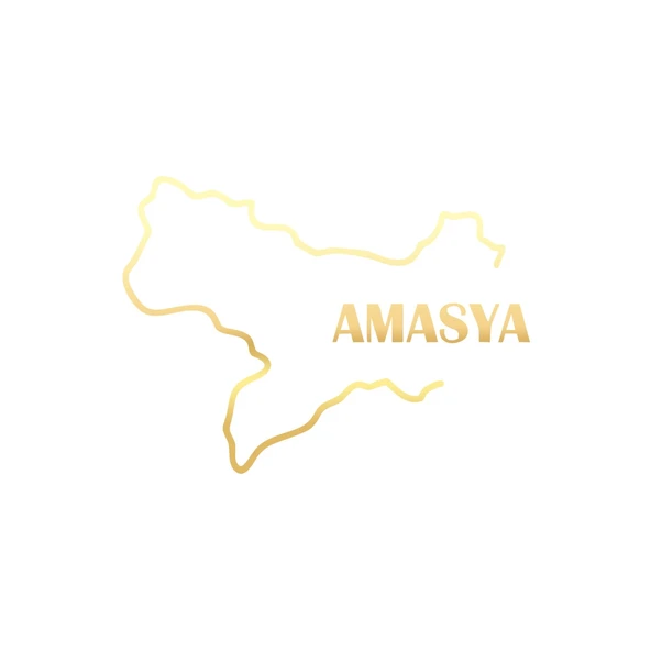 Amasya Harita Araba Sticker 17x17 Cm Gold ürün görseli 1