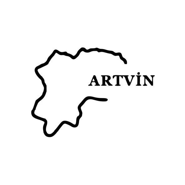 Artvin Harita Araba Sticker 17x17 Cm Siyah ürün görseli 1