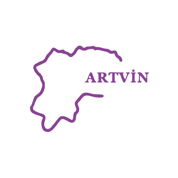 Artvin Harita Araba Sticker 17x17 Cm Mor ürün görseli 1