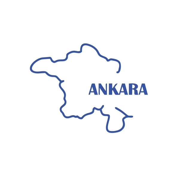 Ankara Harita Araba Sticker 17x17 Cm Mavi ürün görseli 1