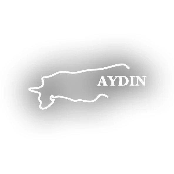 Aydın Harita Araba Sticker 17x17 Cm Beyaz ürün görseli 1