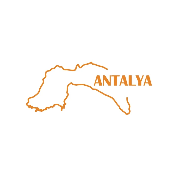 Antalya Harita Araba Sticker 17x17 Cm Turuncu ürün görseli 1