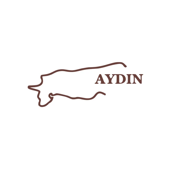 Aydın Harita Araba Sticker 17x17 Cm Kahverengi ürün görseli 1