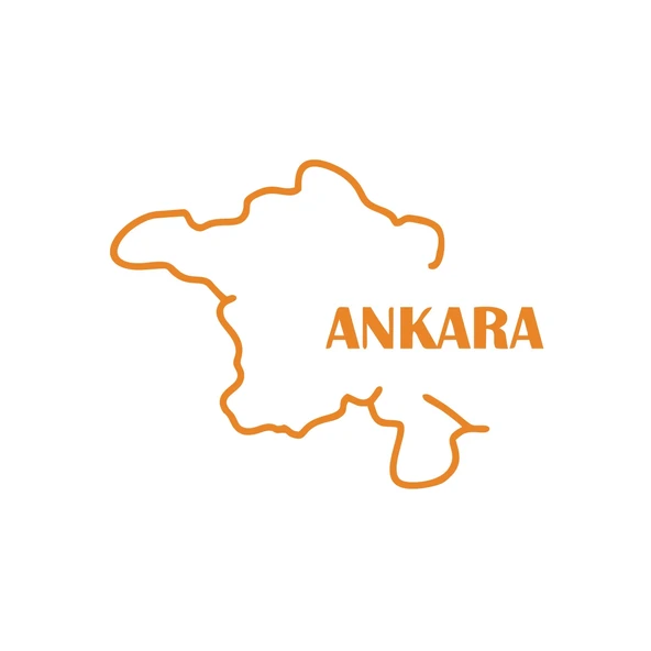 Ankara Harita Araba Sticker 17x17 Cm Turuncu ürün görseli 1