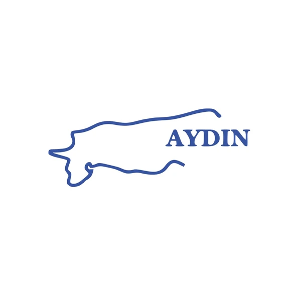Aydın Harita Araba Sticker 17x17 Cm Mavi ürün görseli 1