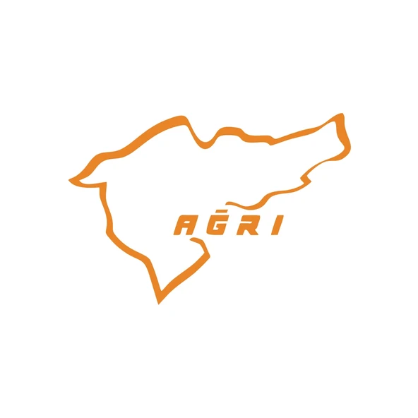 Ağrı Araba Sticker 17x17 Cm Turuncu ürün görseli 1