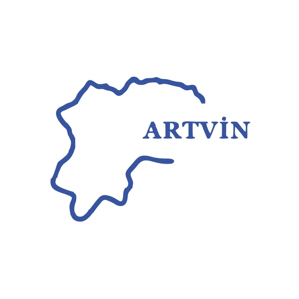 Artvin Harita Araba Sticker 17x17 Cm Mavi ürün görseli 1