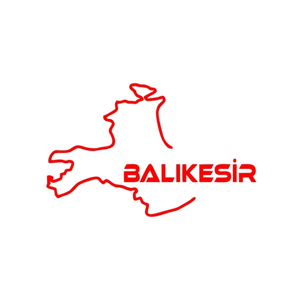 Balıkesir Harita Araba Sticker 17x17 Cm Kırmızı ürün görseli 1