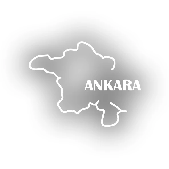 Ankara Harita Araba Sticker 17x17 Cm Beyaz ürün görseli 1