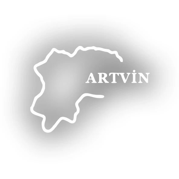 Artvin Harita Araba Sticker 17x17 Cm Beyaz ürün görseli 1