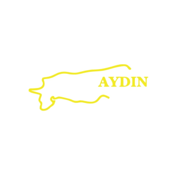 Aydın Harita Araba Sticker 17x17 Cm Sarı ürün görseli 1