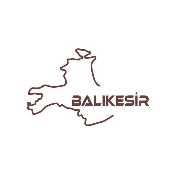 Balıkesir Harita Araba Sticker 17x17 Cm Kahverengi ürün görseli 1