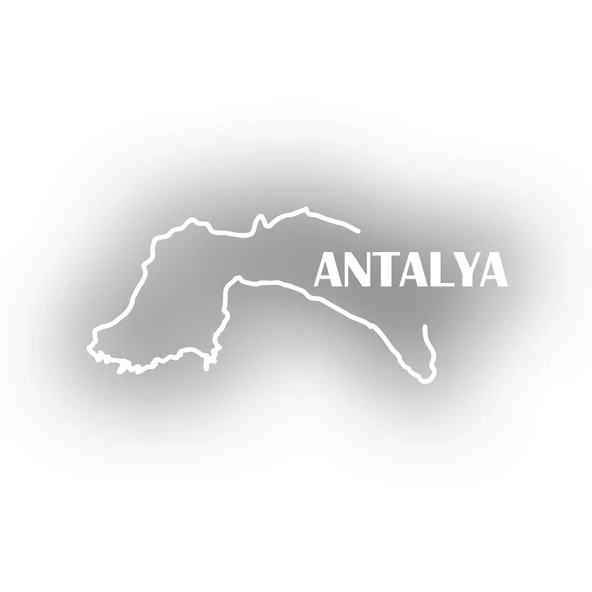 Antalya Harita Araba Sticker 17x17 Cm Beyaz ürün görseli 1