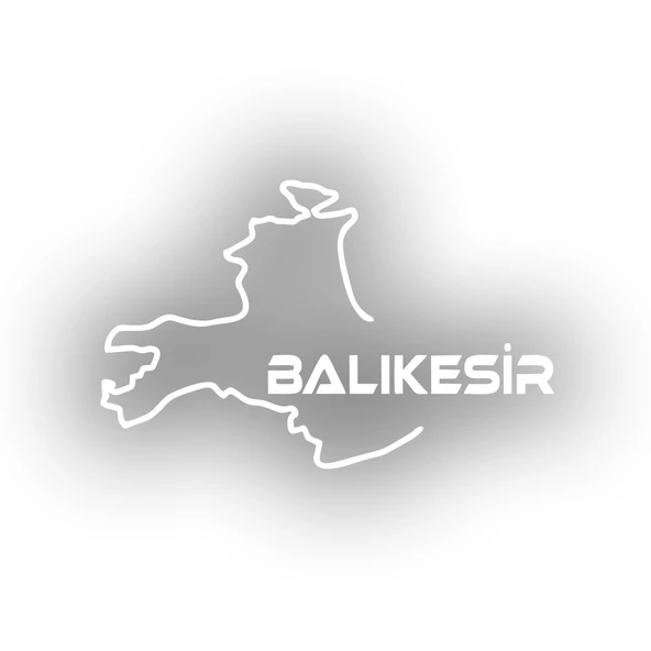 Balıkesir Harita Araba Sticker 17x17 Cm Beyaz ürün görseli 1
