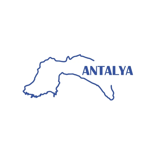 Antalya Harita Araba Sticker 17x17 Cm Mavi ürün görseli 1