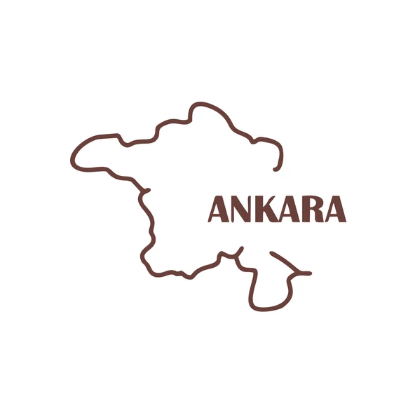 Ankara Harita Araba Sticker 17x17 Cm Kahverengi ürün görseli 1