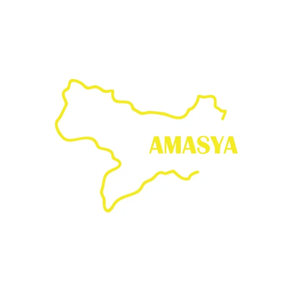 Amasya Harita Araba Sticker 17x17 Cm Sarı ürün görseli 1
