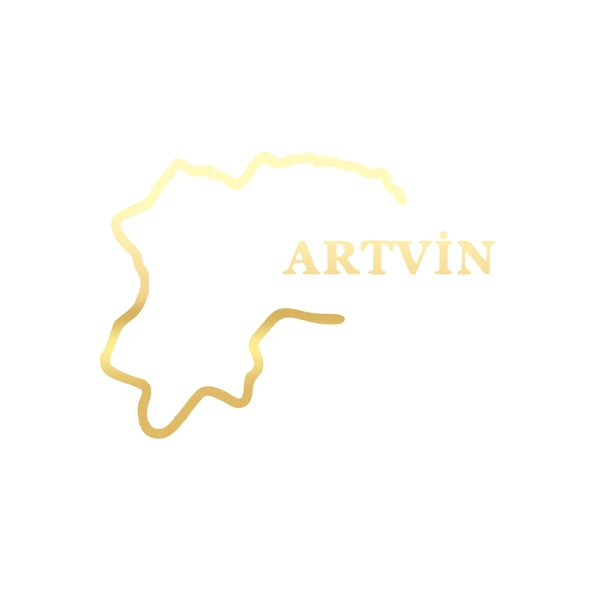 Artvin Harita Araba Sticker 17x17 Cm Gold ürün görseli 1