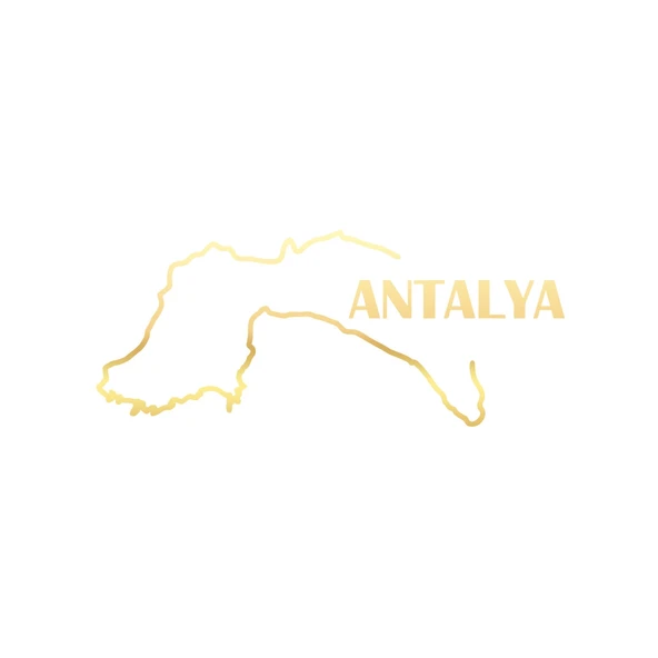 Antalya Harita Araba Sticker 17x17 Cm Gold ürün görseli 1