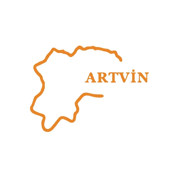 Artvin Harita Araba Sticker 17x17 Cm Turuncu ürün görseli 1