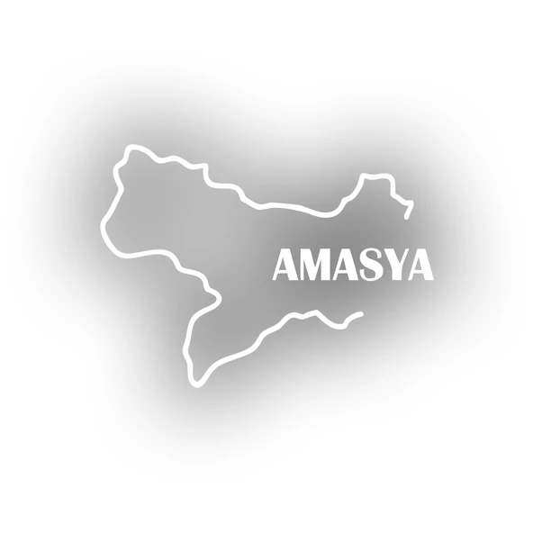 Amasya Harita Araba Sticker 17x17 Cm Beyaz ürün görseli 1