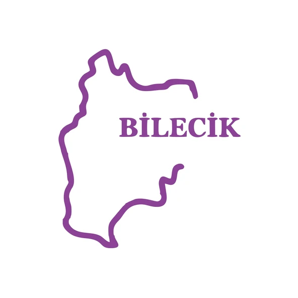 Bilecik Harita Araba Sticker 17x17 Cm Mor ürün görseli 1