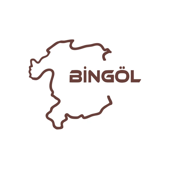 Bingöl Harita Araba Sticker 17x17 Cm Kahverengi ürün görseli 1