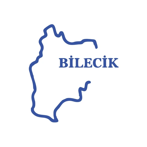 Bilecik Harita Araba Sticker 17x17 Cm Mavi ürün görseli 1