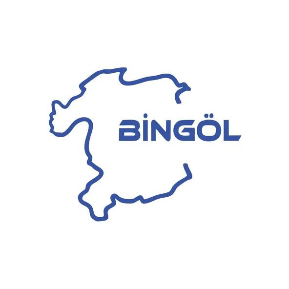 Bingöl Harita Araba Sticker 17x17 Cm Mavi ürün görseli 1