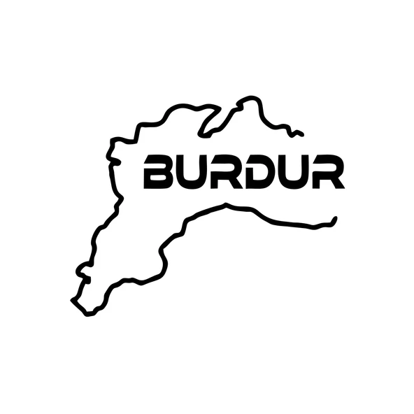 Burdur Harita Araba Sticker 17x17 Cm Siyah ürün görseli 1