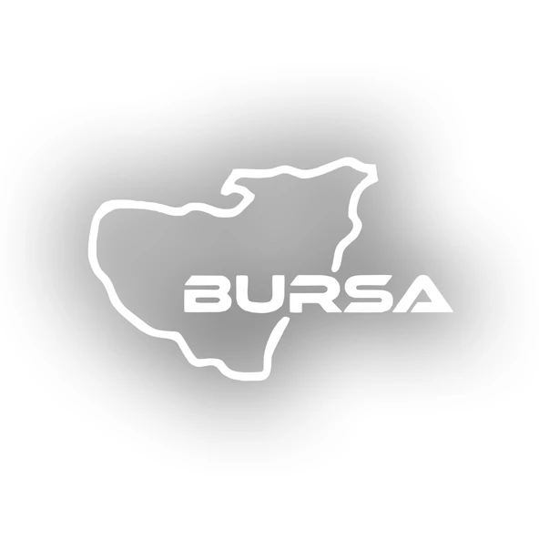 Bursa Harita Araba Sticker 17x17 Cm Beyaz ürün görseli 1