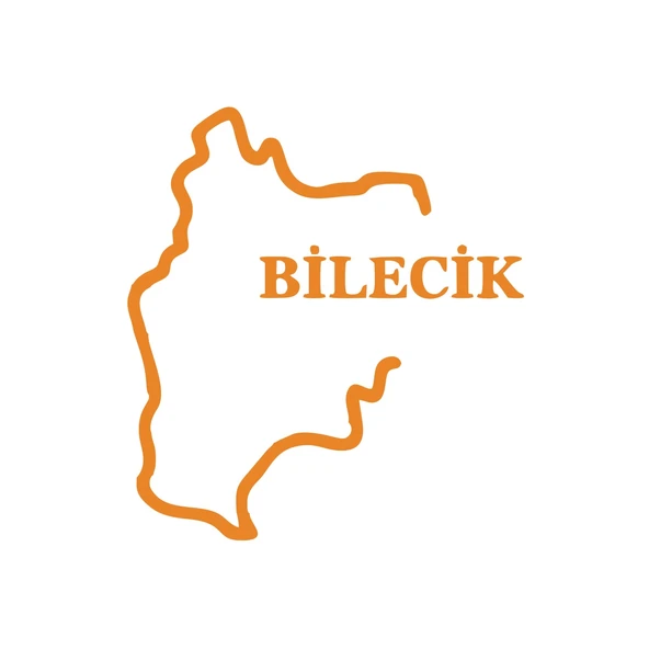 Bilecik Harita Araba Sticker 17x17 Cm Turuncu ürün görseli 1