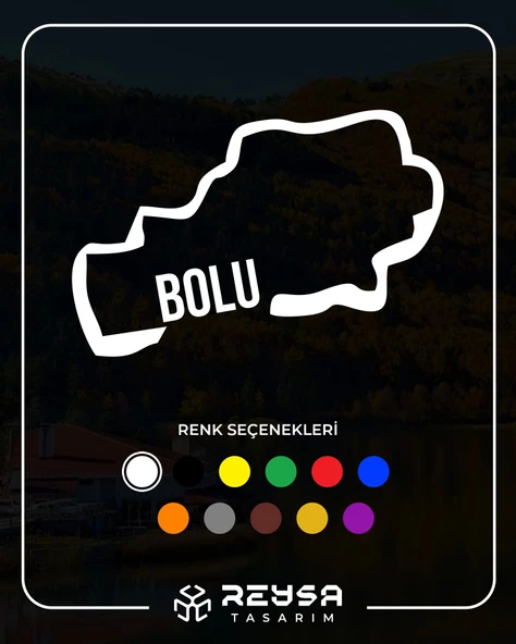 Bolu Harita Araba Sticker 17x17 Cm Beyaz ürün görseli 1
