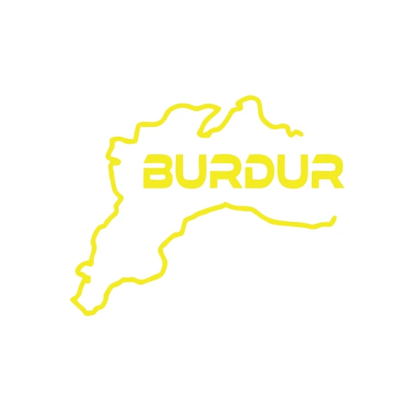 Burdur Harita Araba Sticker 17x17 Cm Sarı ürün görseli 1