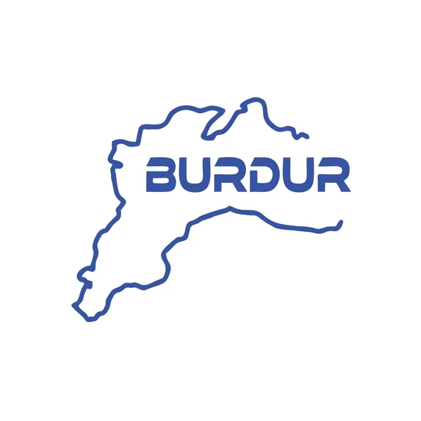 Burdur Harita Araba Sticker 17x17 Cm Mavi ürün görseli 1